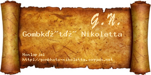 Gombkötő Nikoletta névjegykártya